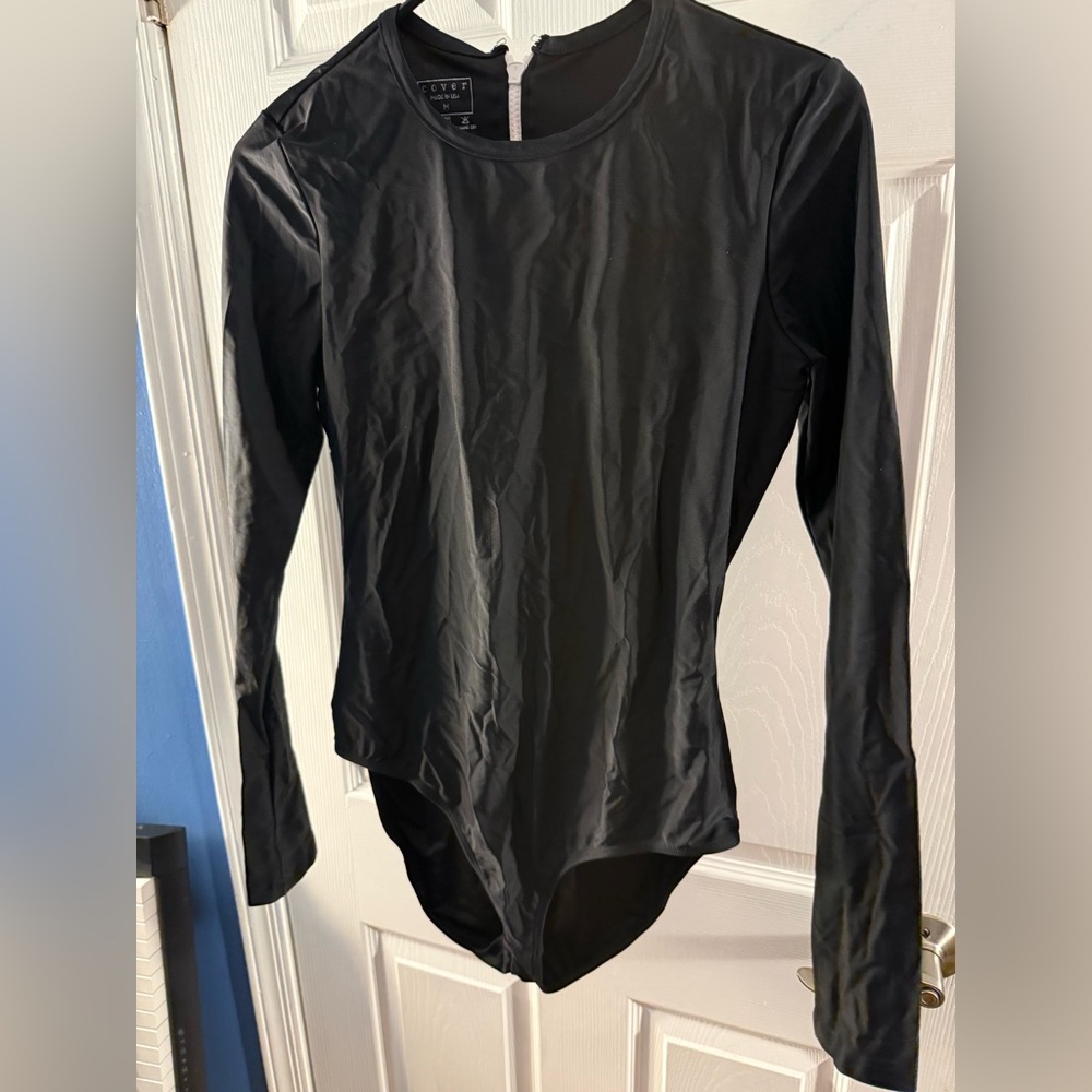 Cover-Black Long Sleeve Bodysuit/Bathing Suit